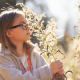 Girl holding ragweed plant